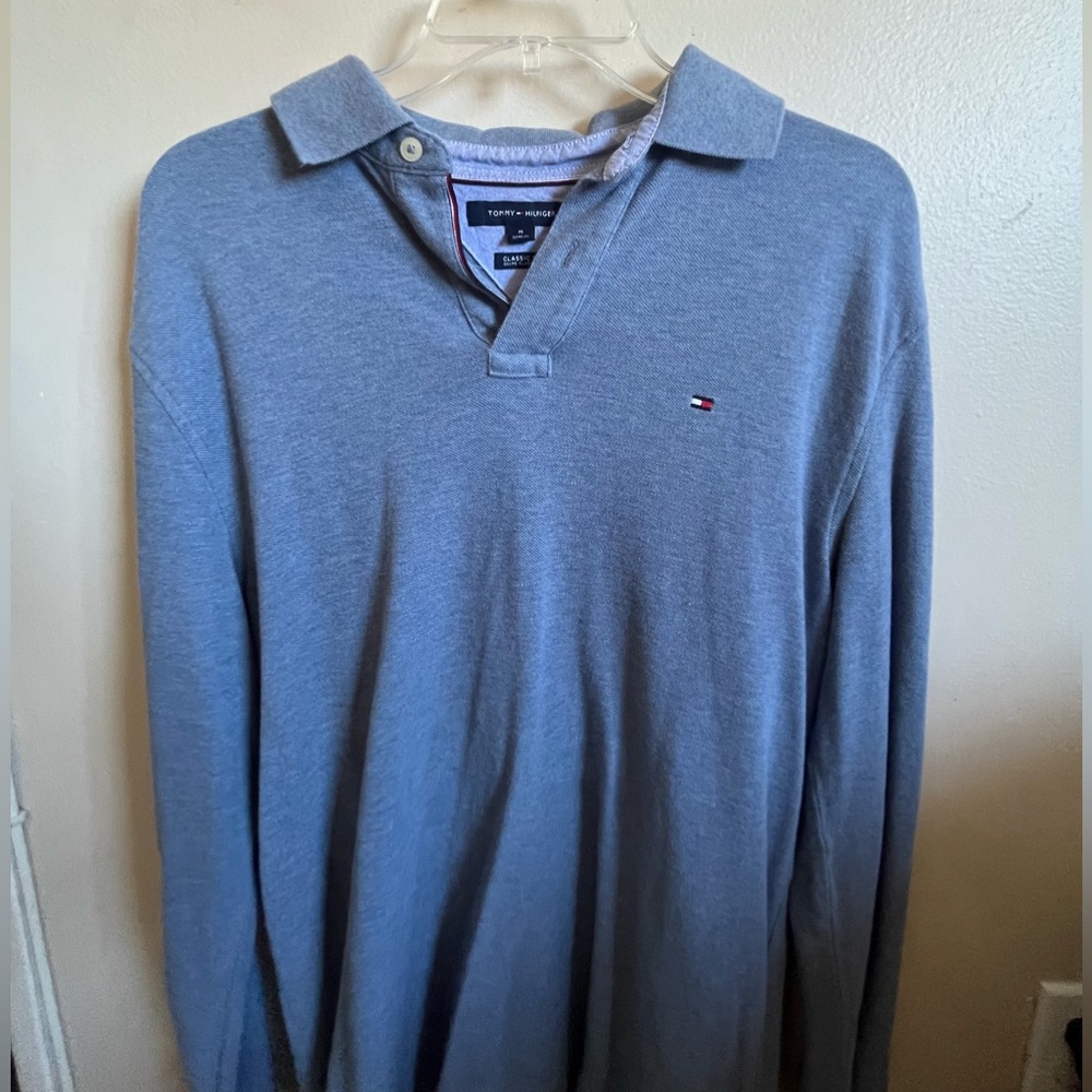 Tommy Hilfiger Mens Large Long-Sleeve Polo Shirt